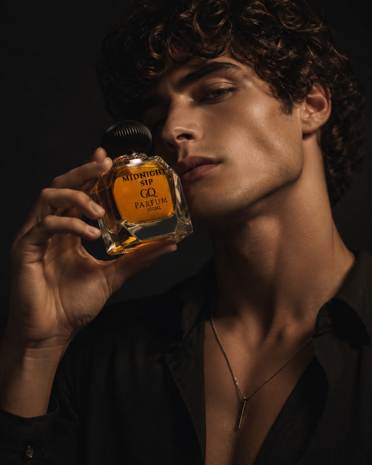 MIDNIGHT SIP luxury unisex perfume bottle.